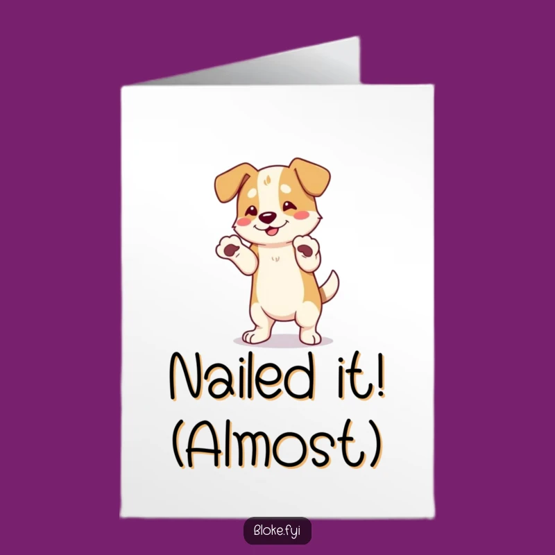 Free Printable Funny Dog Whoops Congratulations Card - Big Paws Oopsie Downloadable