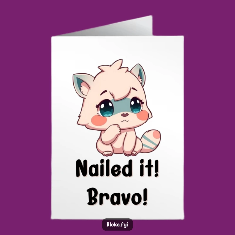 Free Printable Contemplative Creature Congrats Card - Clever Downloadable Gift for Big Achievements