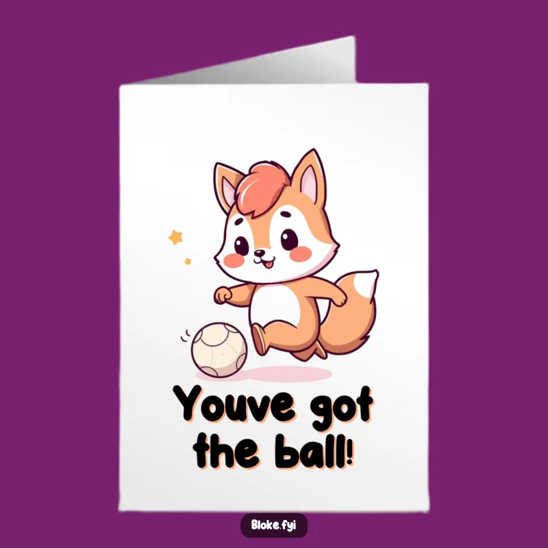 Free Printable Congrats Card: Kicking Ball Success, Funny Downloadable Gift for Victories