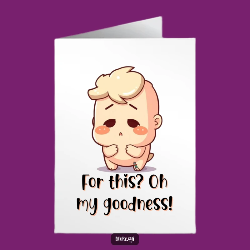 Funny Free Printable Thank You Card: Surprised Bloke, Tiny Object, Downloadable Gift