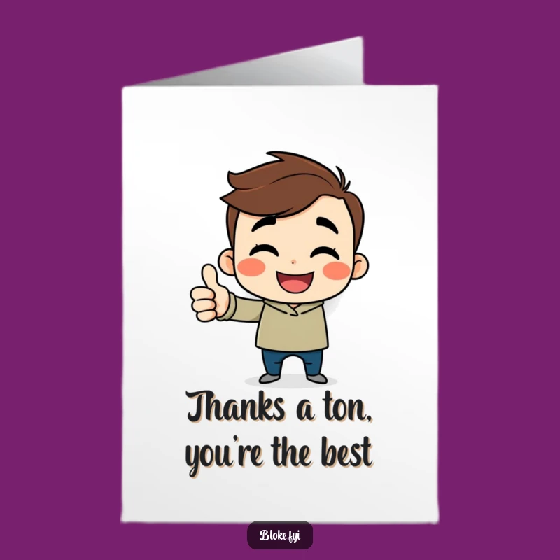 Free Printable Guy Thank You Card: Cheerful Thumbs Up Downloadable Greeting