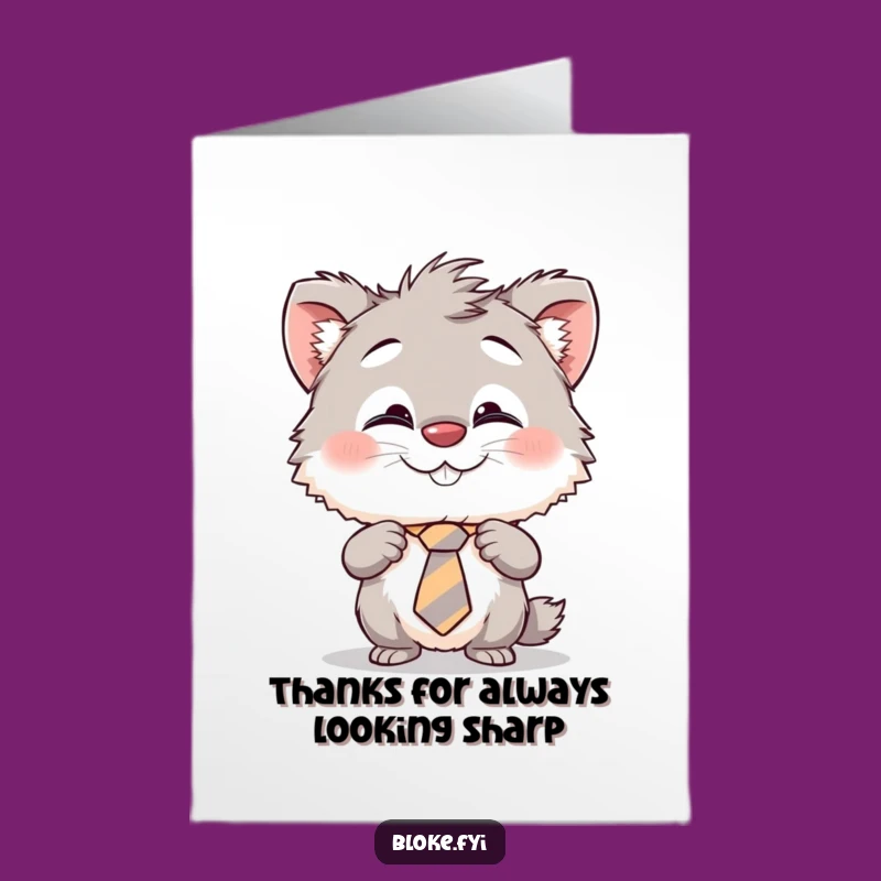 Free Printable Thank You Card: Cheeky Creature's Tie Fix - Humorous Downloadable Gift
