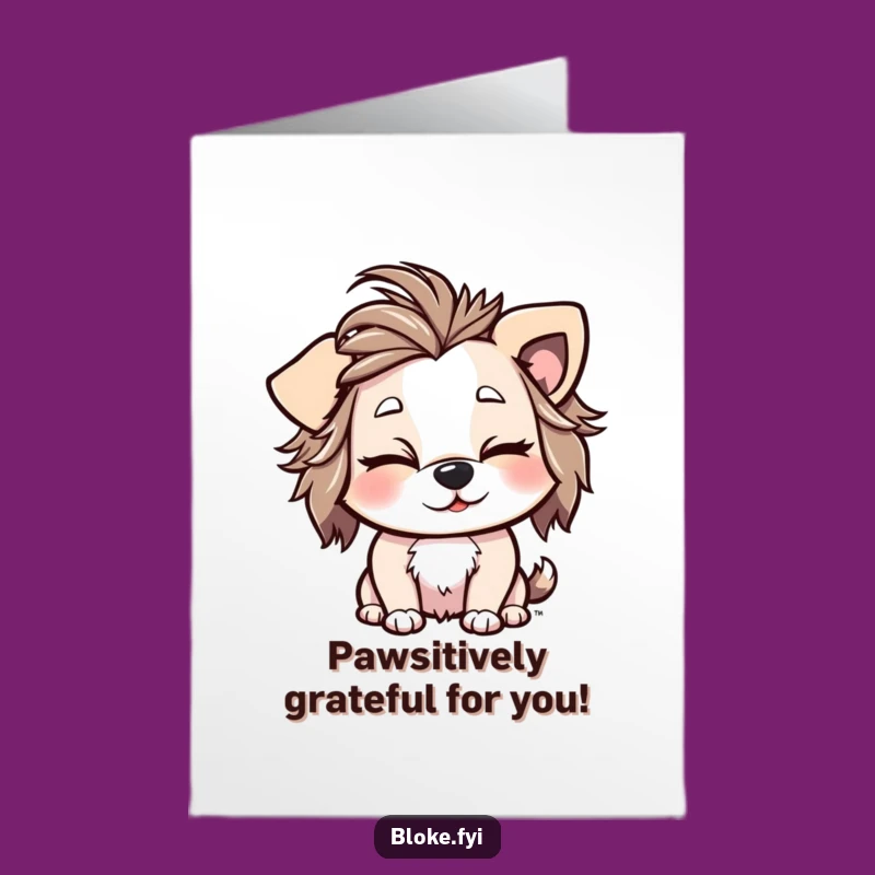 Free Printable Thank You Card: Cheeky Dog's Winking Gratitude Downloadable