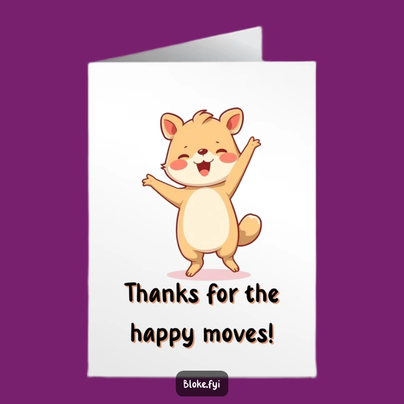 Free Printable Thank You Card: Joyful Dancing Animal - Express Thanks with Fun