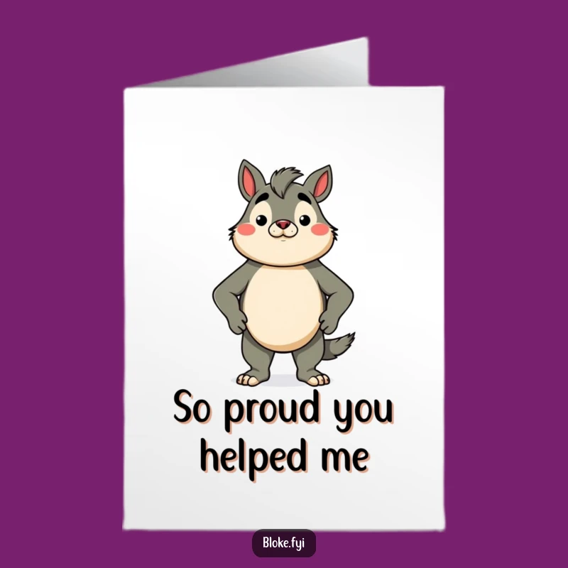 Free Printable Thank You Card: Proud Bloke Animal's Gratitude Stance Funny Downloadable Gift
