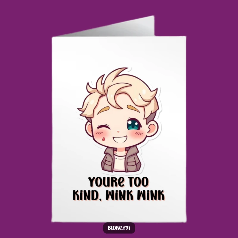 Free Printable Thank You Card: Winking Guy, Funny Downloadable Gift for Grateful Gratitude