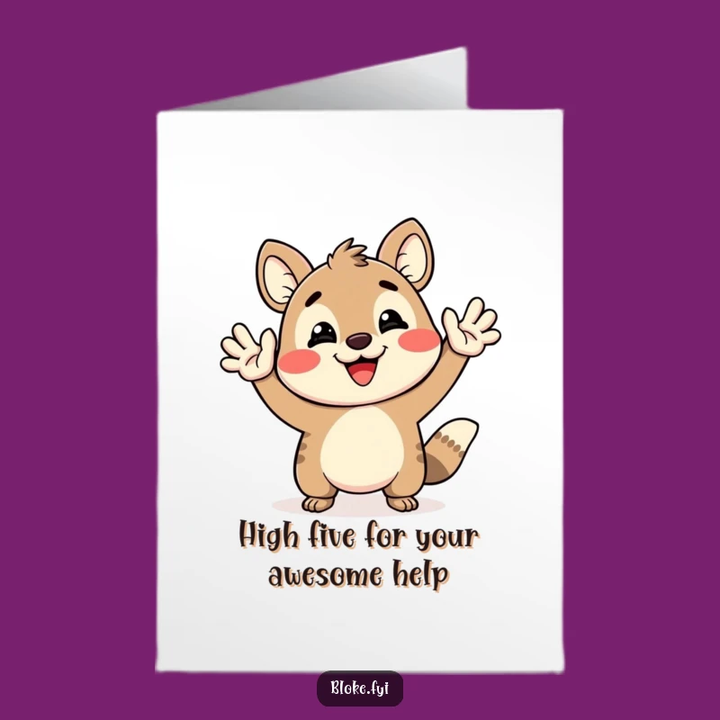 Free Printable Thank You Card: High-Five Animal Gratitude Gift Download