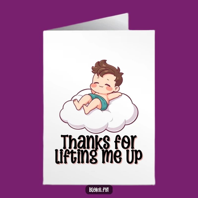 Free Printable Thank You Card: Relaxed Cloud Bloke, Funny Downloadable Gift for Chill Thanks