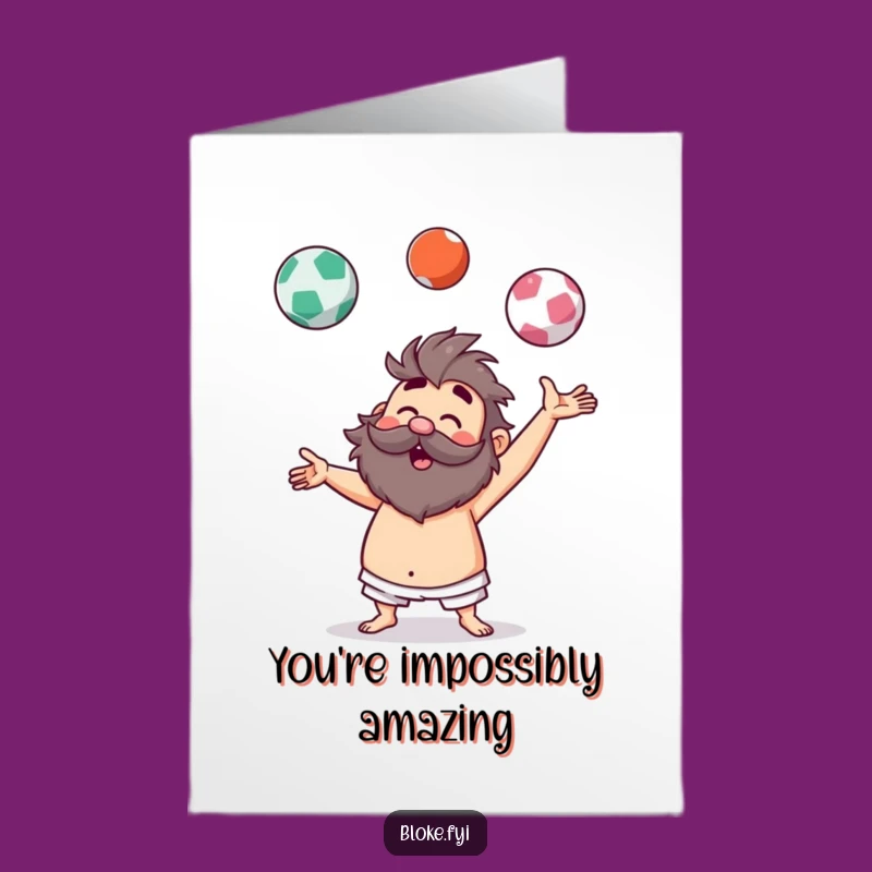 Express thanks with this Free Printable card! Our hairy juggler sends a funny thank you, ready to print at home.