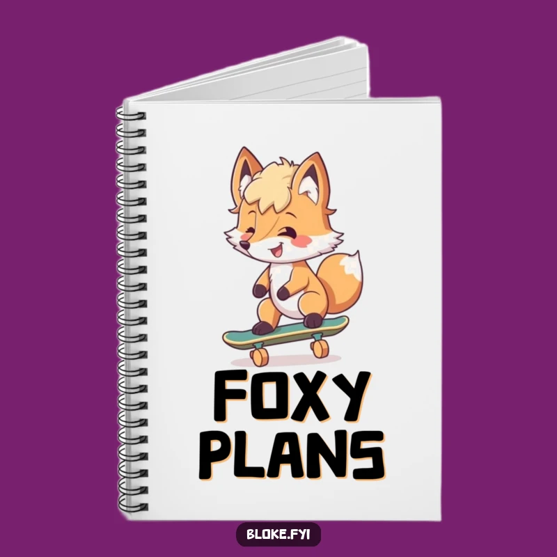 Funny Fox Skater Notebook: Cool Notes, Tousled Journals, Gift Idea!