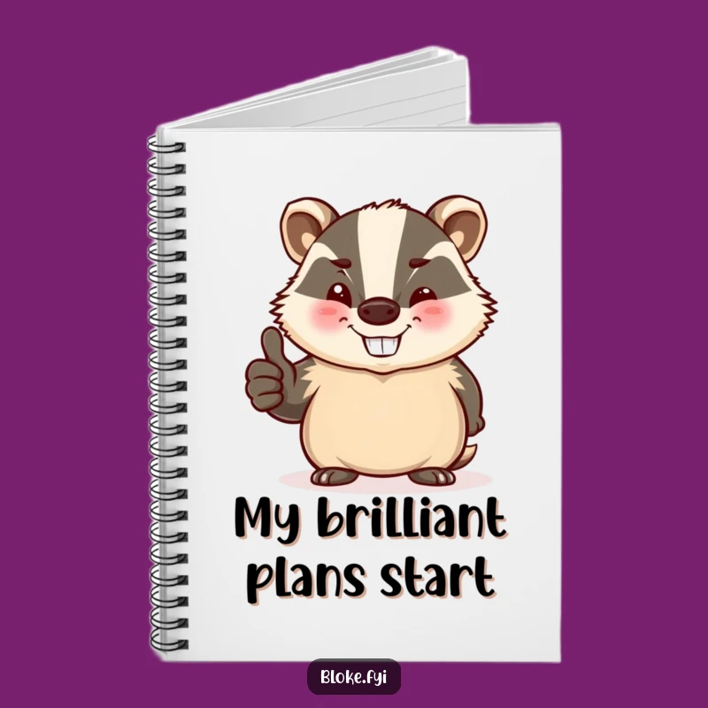 Funny Badger Notebook: Jovial Winking Badger Thumbs Up Journal