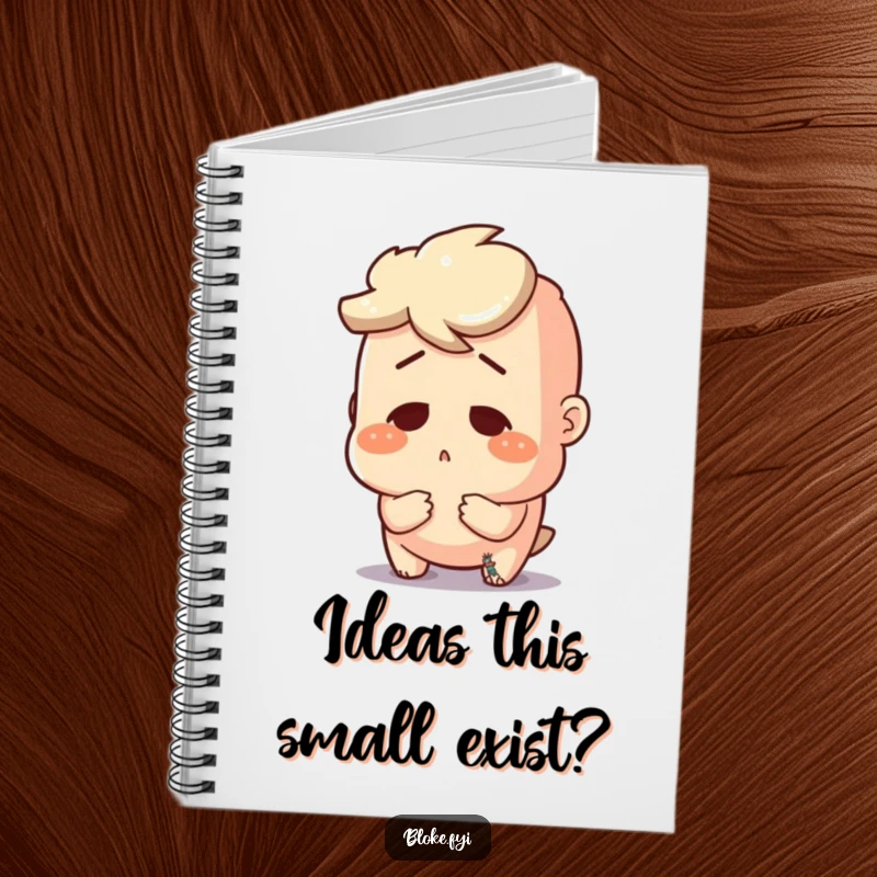 Funny notebook featuring a bloke character’s surprised face, ready to record any unexpected thoughts or ideas.