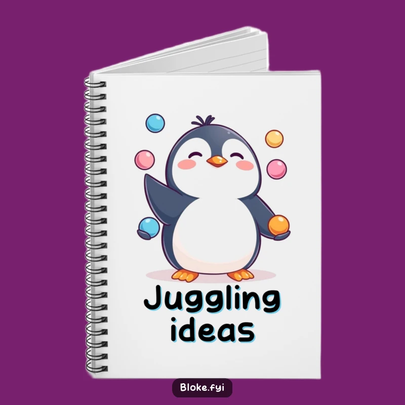 Funny Penguin Juggling Notebook: Happy Notes, Pudgy Skills, Journal Gift!
