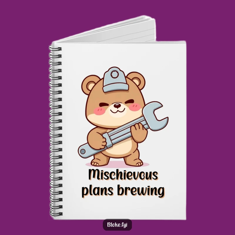 Funny Bear Notebook - Wrench Offer Journal, Mechanic Diary