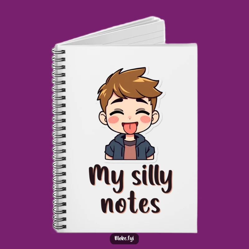 Funny Tongue Out Notebook - Grinning Guy's Playful Jotting