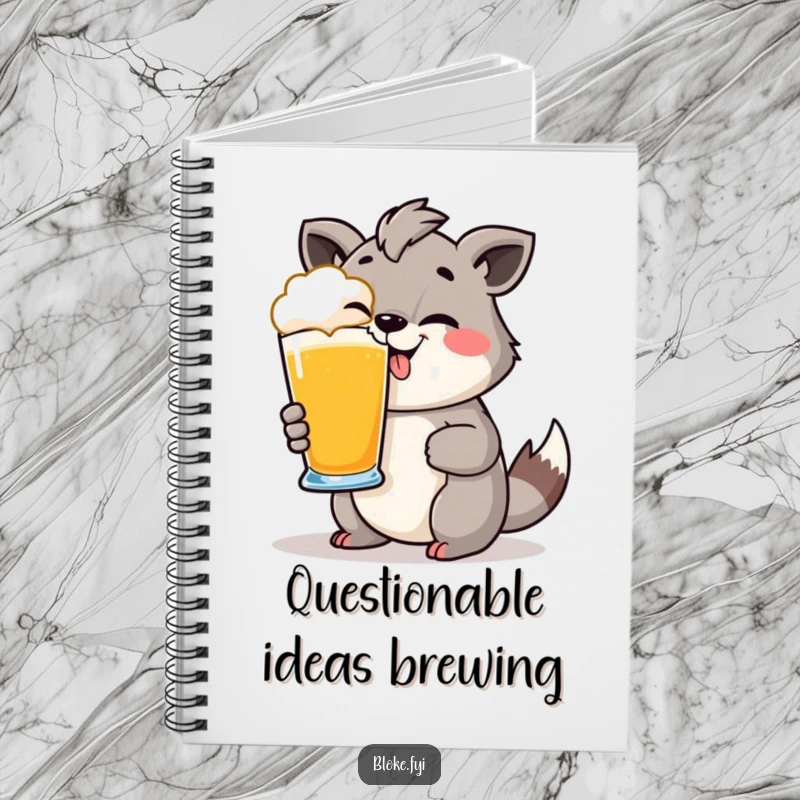 Funny Notebook: Cheeky animal holding a pint glass, perfect for notes, ideas, and fun journaling.