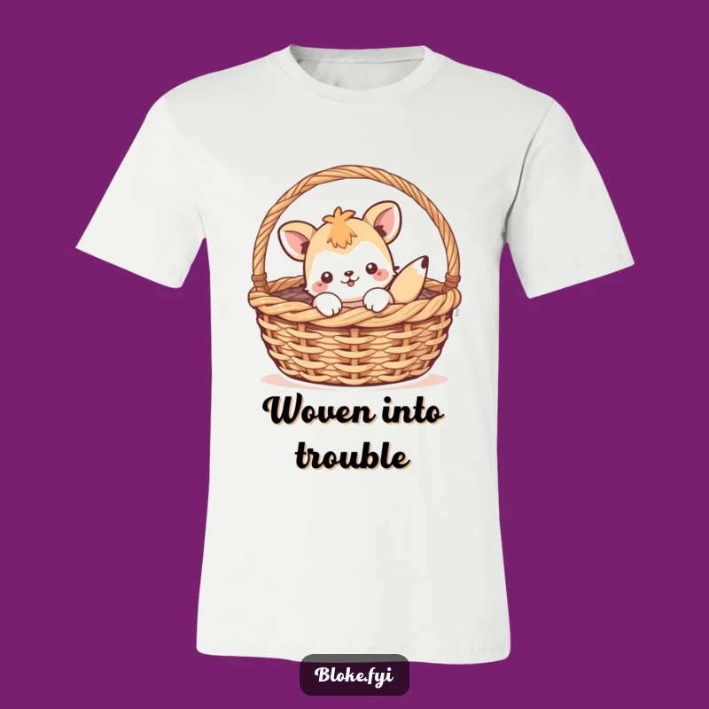 Funny Animal Basket T-Shirt - Playful Stuck Humor, Perfect Quirky Gift