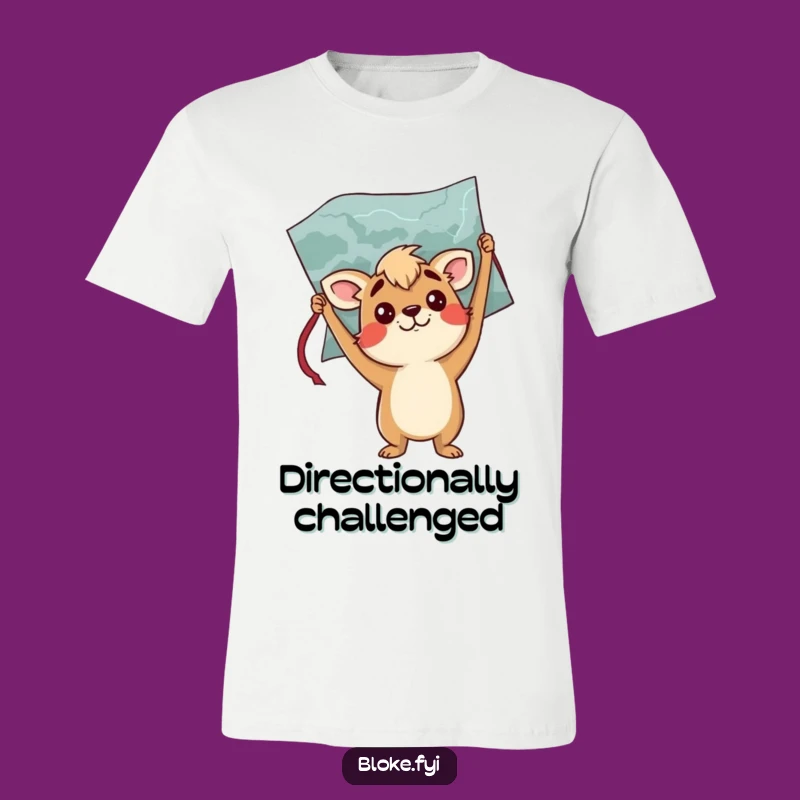 Funny Upside Down Map Bloke Animal T-Shirt - Hilarious Navigator Tee