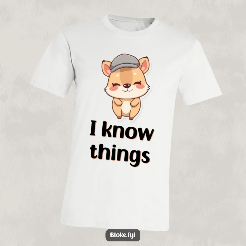 Funny Stout Animal T-Shirt featuring a character in a flat cap giving a playful wink, designed for humor and style.