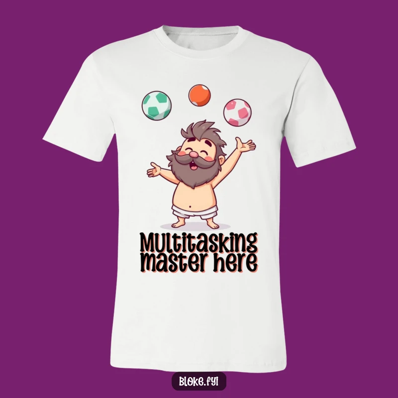 Funny Hairy Juggler T-Shirt - Comedic Bloke's Imaginary Ball Act Tee