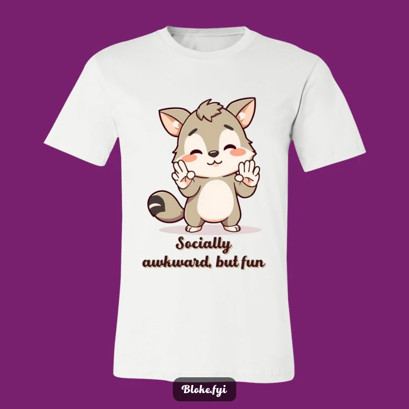 Funny Awkward Animal T-Shirt - High-Five Bloke Character Tee