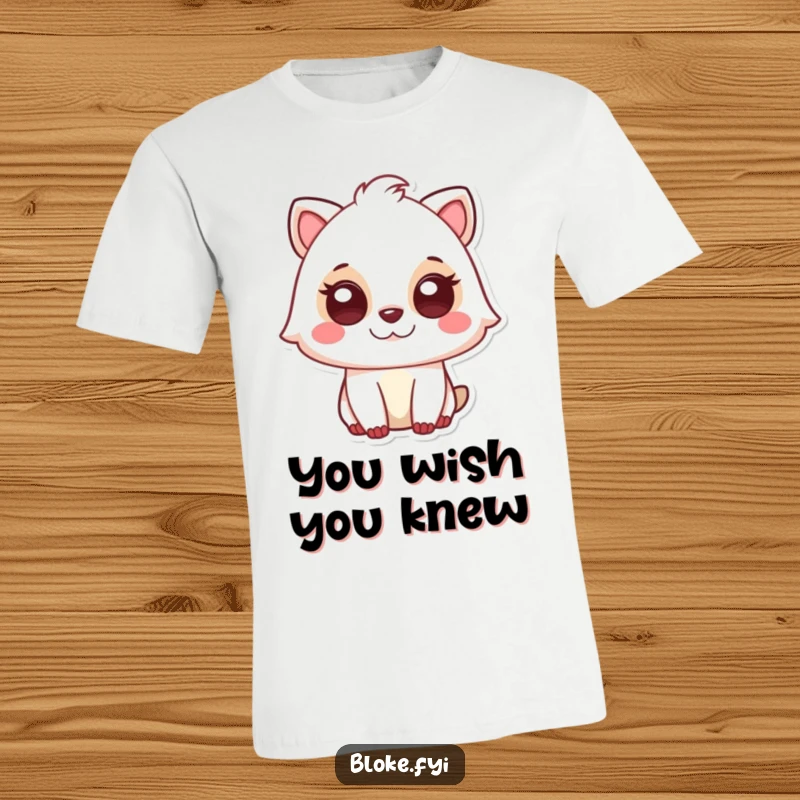Funny t-shirt featuring a cute animal character with a mischievous, knowing glance, implying shared secrets and humorous understanding.
