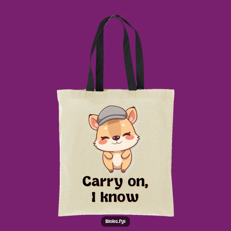 Funny Stout Animal Flat Cap Wink Tote Bag: Stylish & Humorous Carry-all