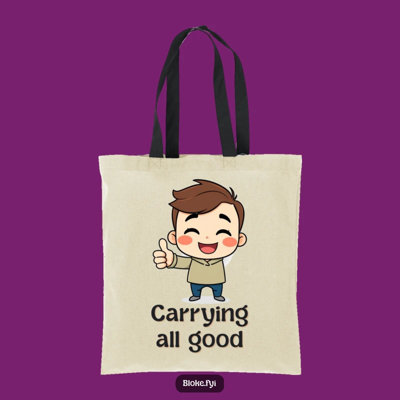 Funny Thumbs Up Guy Tote Bag: Cheerful Carryall Gift