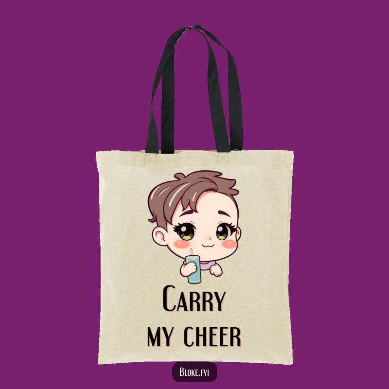 Carry your essentials with good cheer and a smile. This funny tote bag features a character offering a refreshing pint.