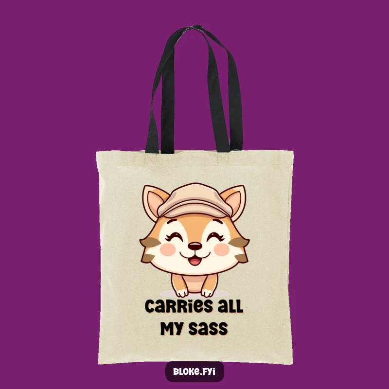 Funny Flat Cap Animal Tote Bag: Cheeky Grin Style for a Humorous Shopping Gift