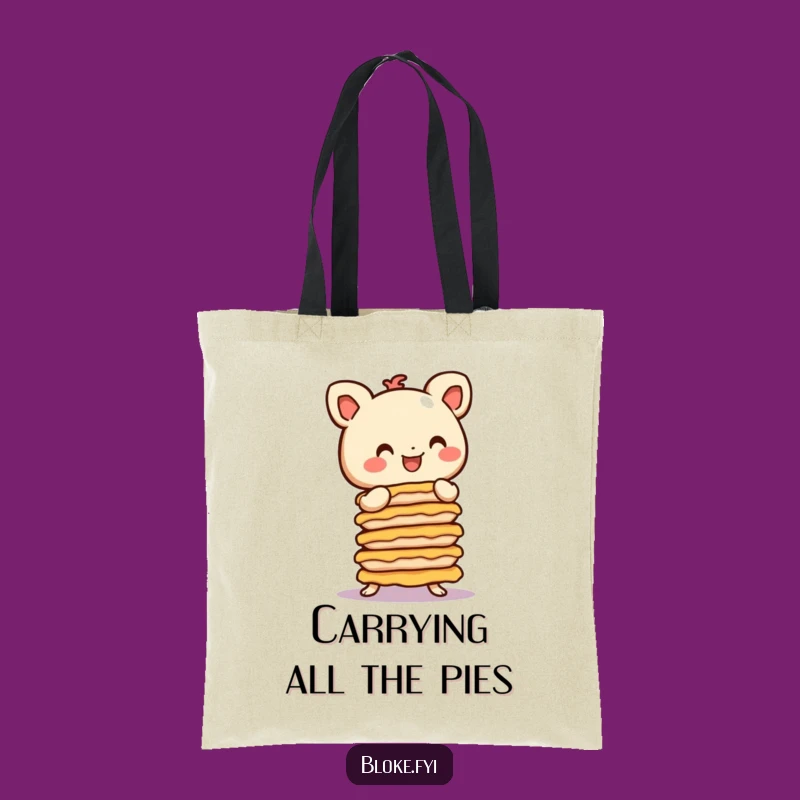 Funny Pie Balancer Tote Bag: Stubby Baker's Carryall, a Practical Funny Gift for Errands