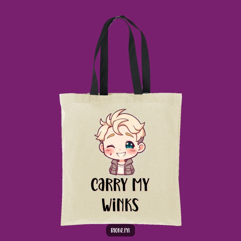 Funny Winking Guy Tote Bag, Stylish Gift for Playful Errands